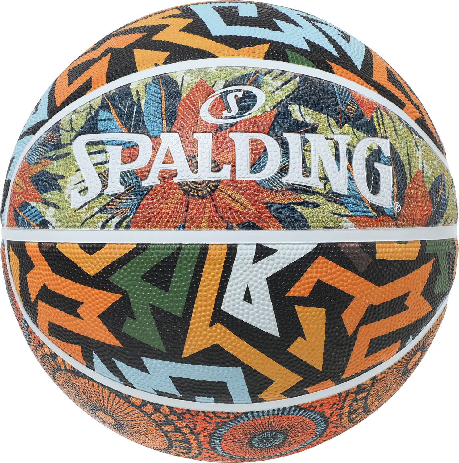 SPALDING （スポルディング） バスケットボール ボール アフリカン バティック 【マルチ】 85-257J ボール7号 バスケットボール7号球 メンズ 男性用 白/橙/黒 25SS {SK}