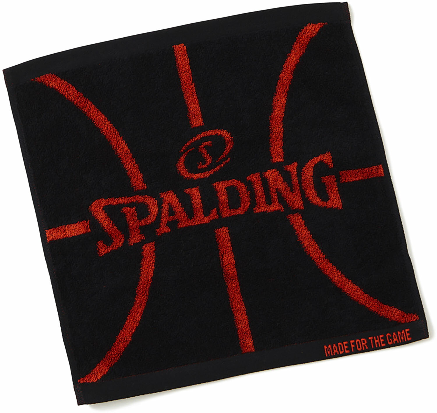 SPALDING （スポルディング） バスケットボール タオル ジャカード スクエア タオル ボールモチーフ レッド 【レッド】 SAT211270 スポーツタオル アクセサリー ユニセックス 男女兼用 黒 24FW {NP}