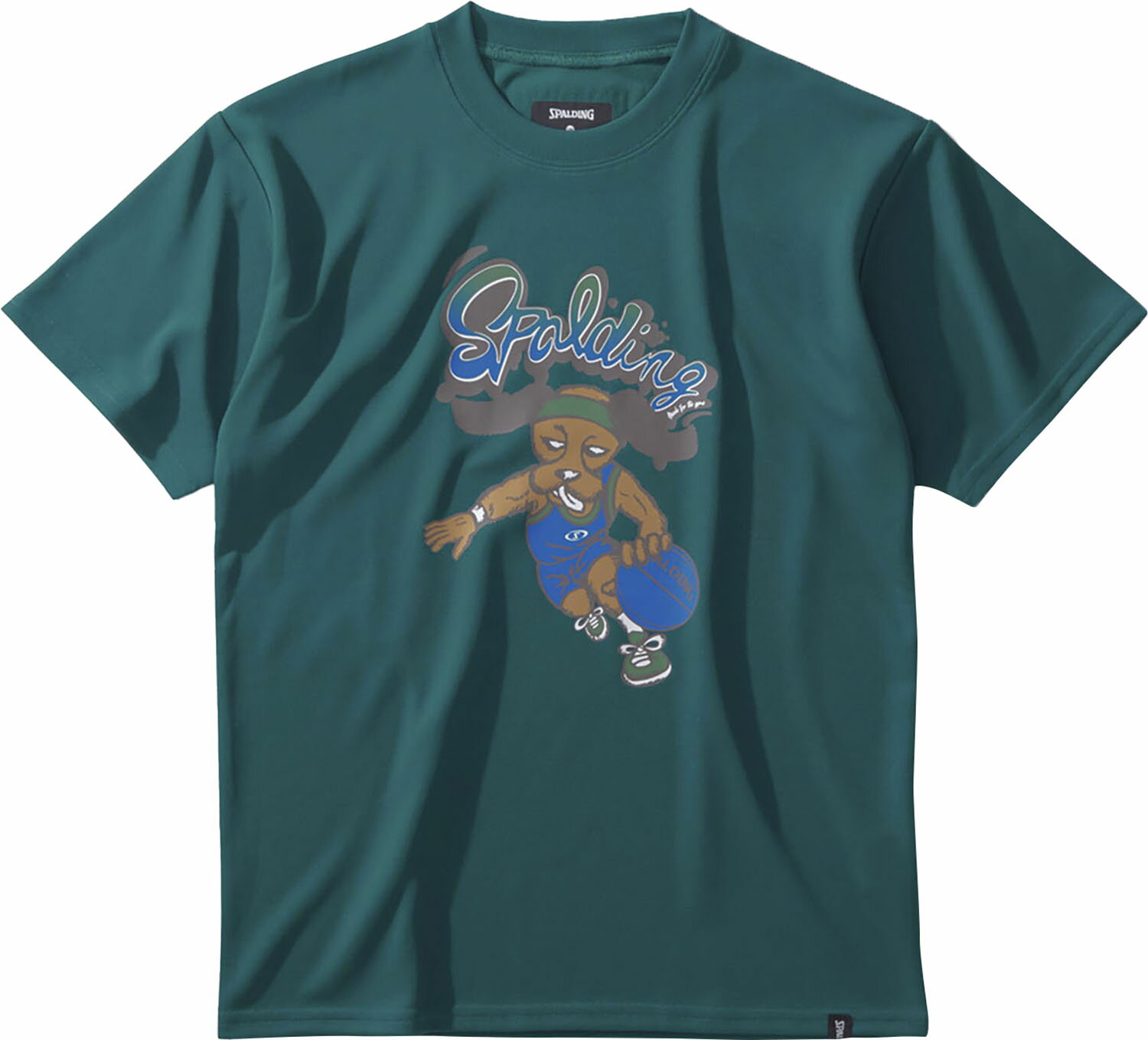 SPALDING （スポルディング） バスケットボール Tシャツ ジュニア Tシャツ ビーグル レッツ プレイ フープス 【スパイク】 SJT24162 2700 半袖Tシャツ ショートスリーブ ジュニア 子供用 緑 24FW {NP}