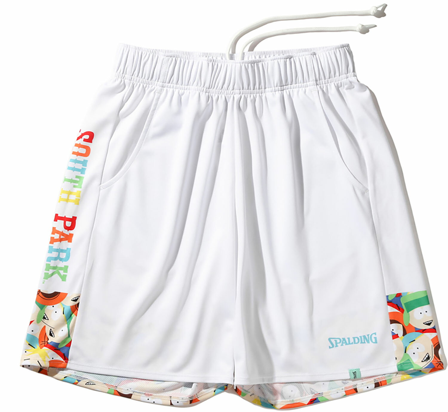 SPALDING （スポルディング） バスケットボール ショートパンツ プラクティスパンツ サウスパーク フェイス 【ホワイト】 SMP25039SP 2000 プラクティスパンツ パンツ ユニセックス 男女兼用 白 25SS {NP}