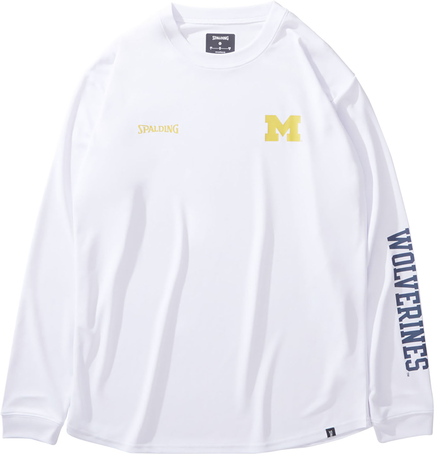 SPALDING （スポルディング） バスケットボール Tシャツ ロングスリーブTシャツ ミシガン M ロゴ ロウンドヘム 【ホワイト】 SMT24124M 2000 長袖Tシャツ ロングスリーブ メンズ 男性用 白 24FW {NP}