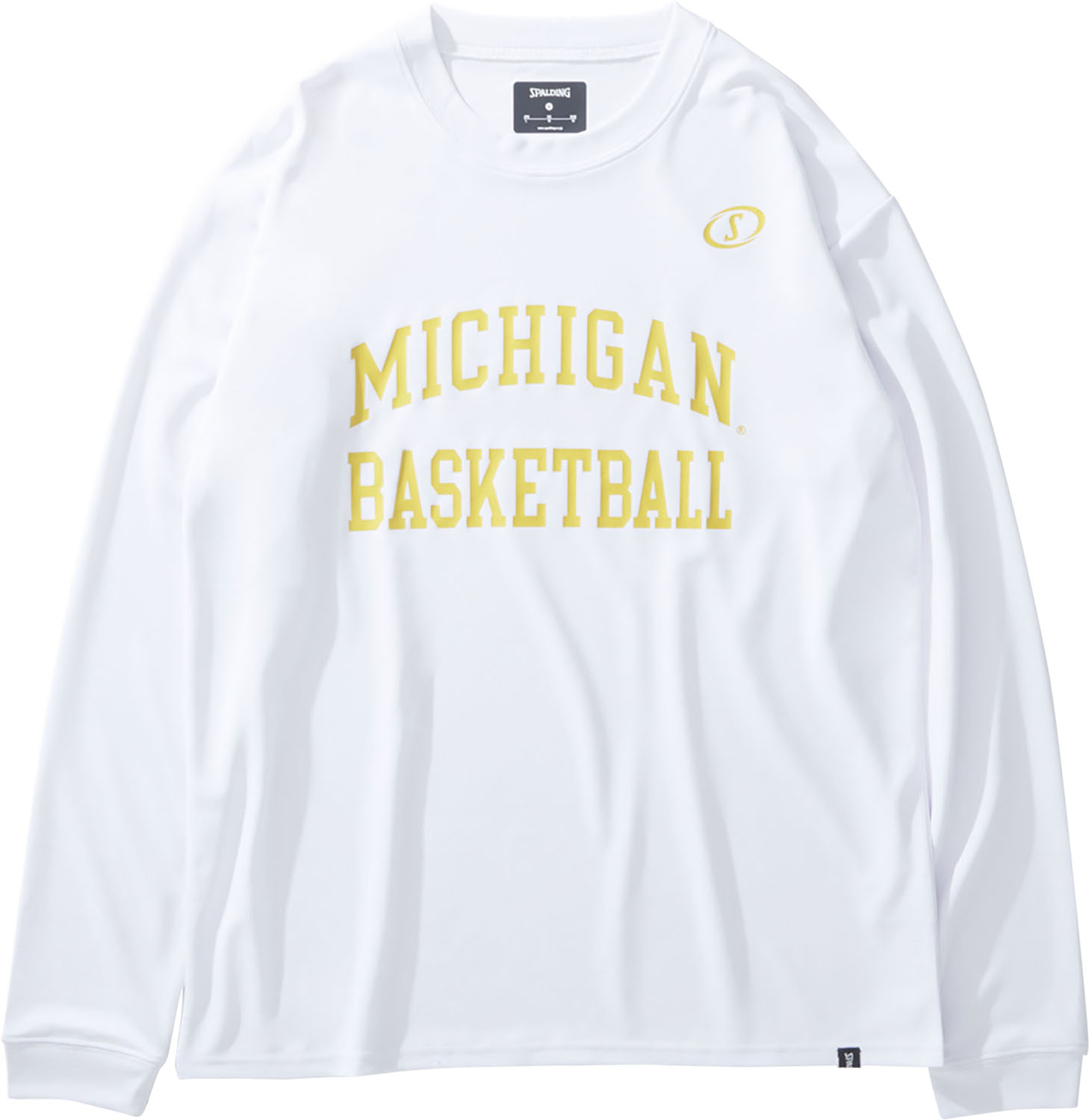 SPALDING （スポルディング） バスケットボール Tシャツ ロングスリーブTシャツ ミシガン バスケットボール アーチロゴ 【ホワイト】 SMT24126M 2000 長袖Tシャツ ロングスリーブ メンズ 男性用 白 24FW {NP}