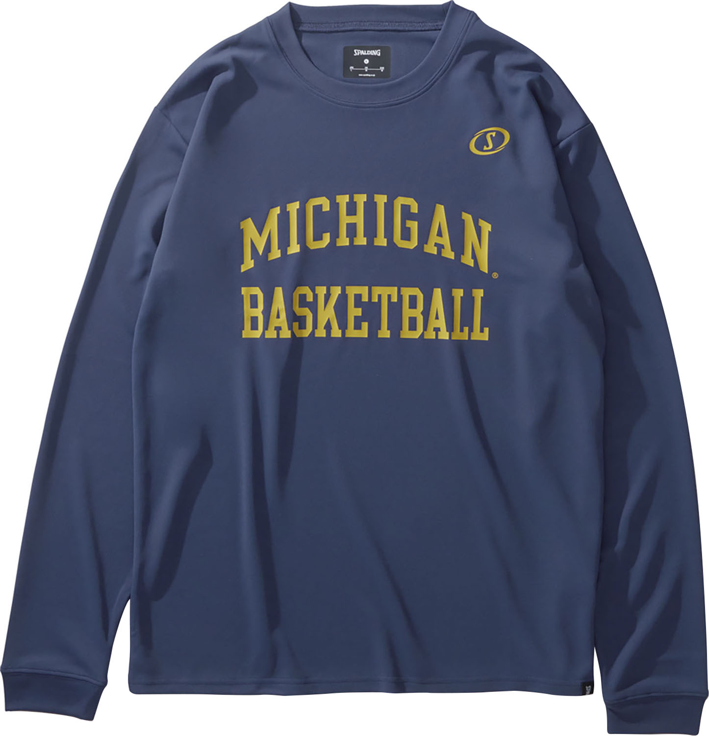 SPALDING （スポルディング） バスケットボール Tシャツ ロングスリーブTシャツ ミシガン バスケットボール アーチロゴ 【ネイビー】 SMT24126M 5400 長袖Tシャツ ロングスリーブ メンズ 男性用 紺 24FW {NP}