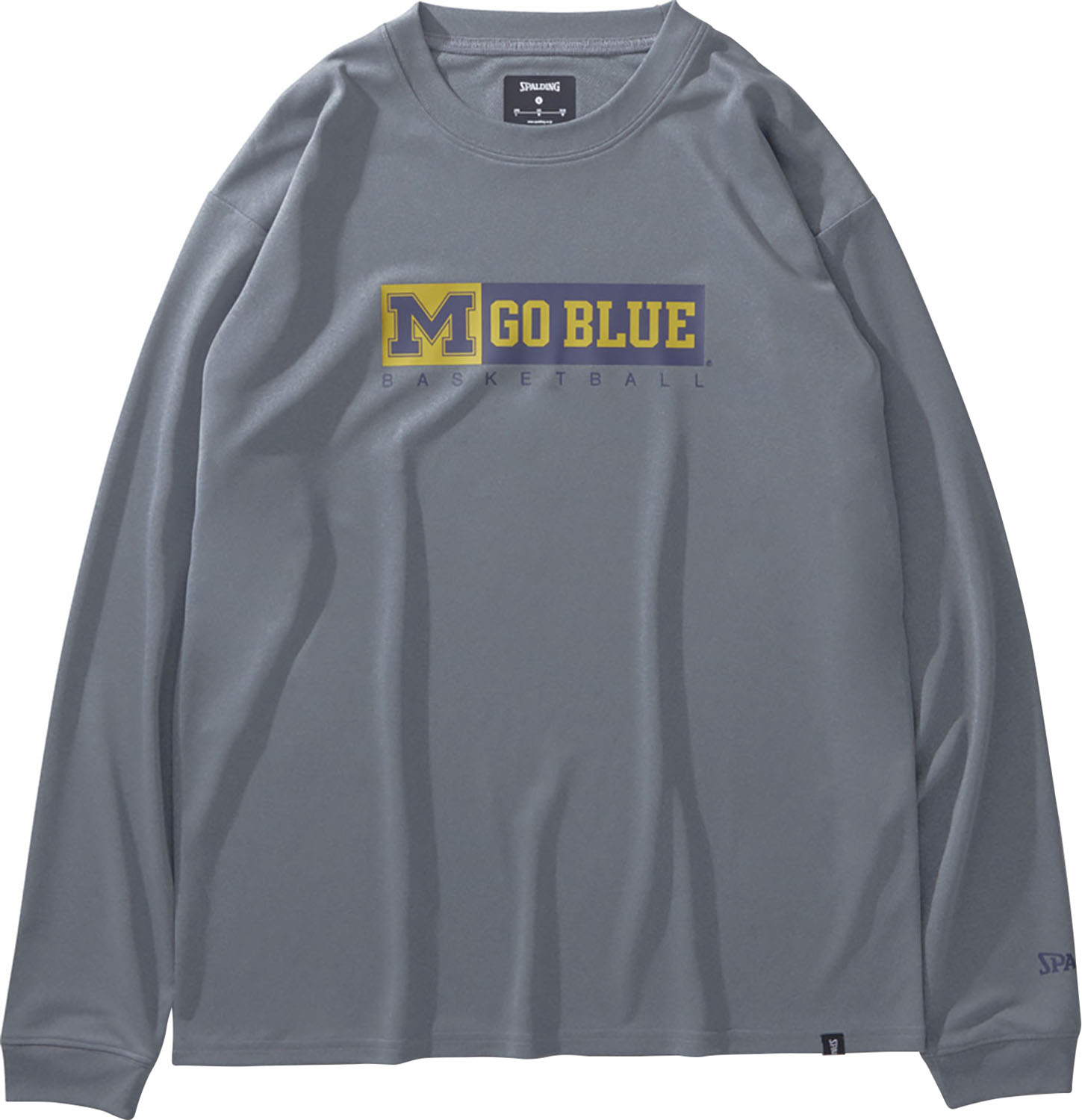 SPALDING （スポルディング） バスケットボール Tシャツ ロングスリーブTシャツ ミシガン M ゴーブルー バスケットボール 【ヘザーグレー】 SMT24128M 1800 長袖Tシャツ ロングスリーブ メンズ 男性用 灰 24FW {NP}