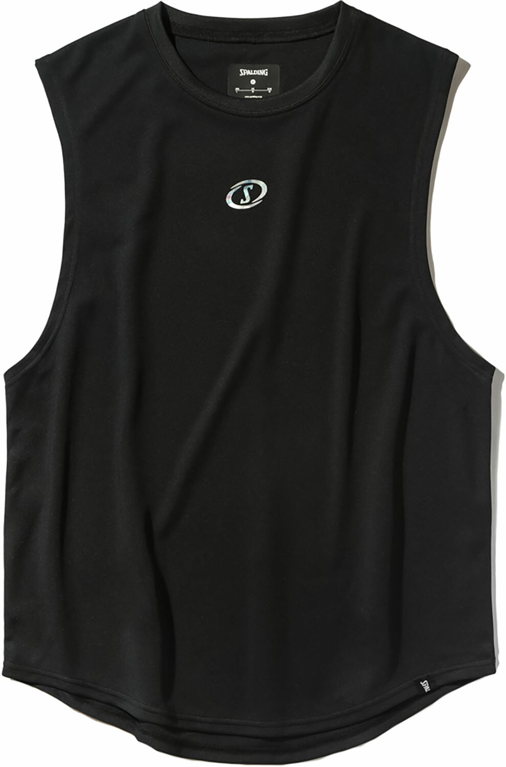 SPALDING （スポルディング） バスケットボール Tシャツ スリーブレス トップ ホログラム ワードマーク 【ブラック】 SMT25018 1000 ノースリーブ タンクトップ ユニセックス 男女兼用 黒 25SS {NP}