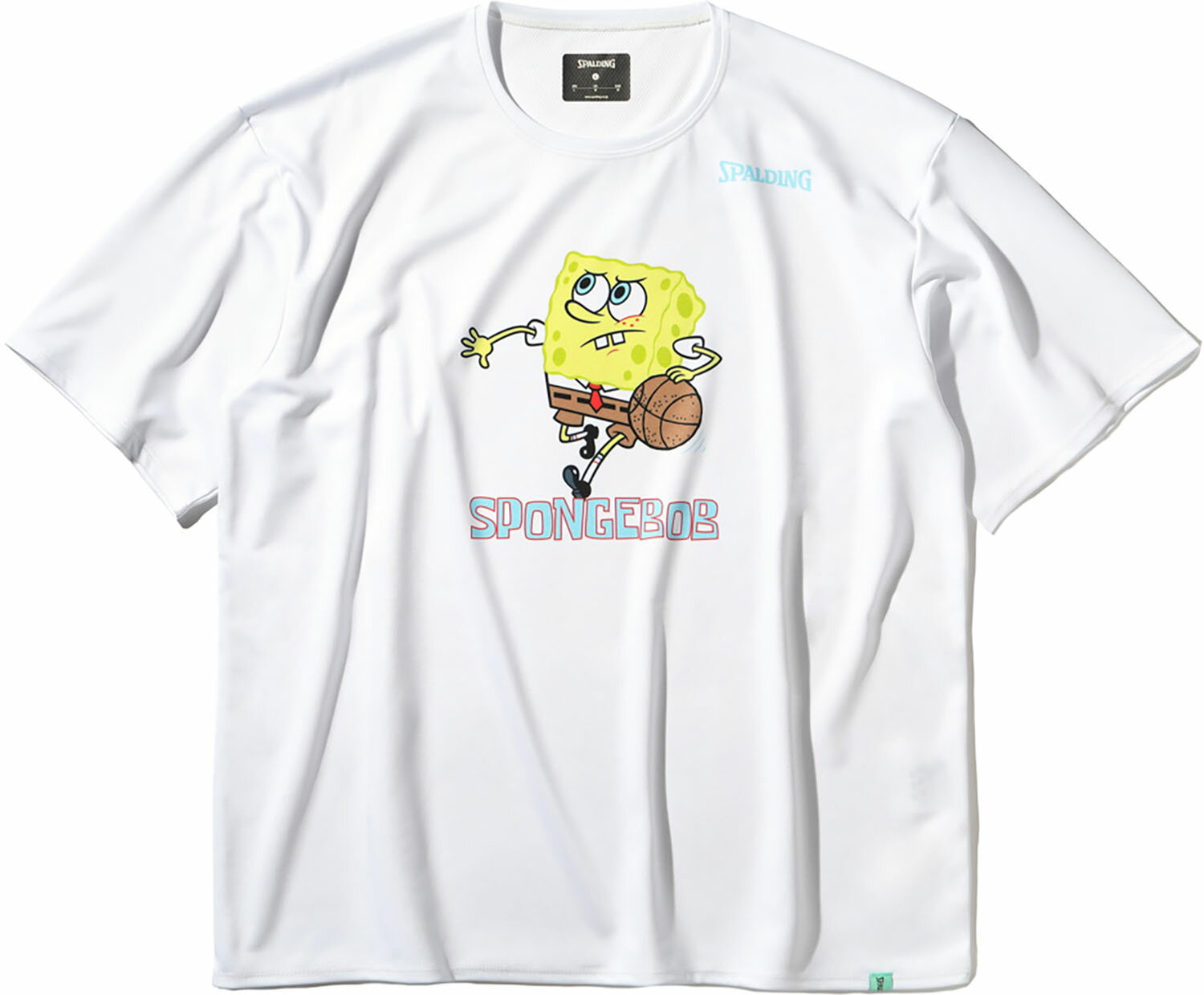 SPALDING （スポルディング） バスケットボール Tシャツ Tシャツ スポンジ・ボブ ドリブル 【ホワイト】 SMT25045S 2000 半袖Tシャツ ショートスリーブ ユニセックス 男女兼用 白 25SS {NP}