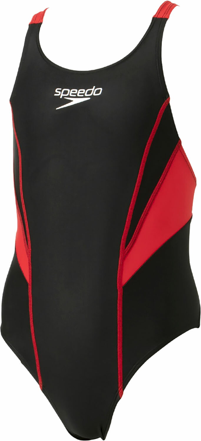 Speedo （スピード） 水泳 水着 フレックスゼロ2ジュニアエイムカットスーツ / FLEX ZERO II Junior Suit 【レッド/ブラック】 SCG02206F RK 水着ガールズ競泳用（FINA公認） 水着 ガールズ・ジュニア・キッズ 子供用 ブラック 赤 黒 20SS {SK}