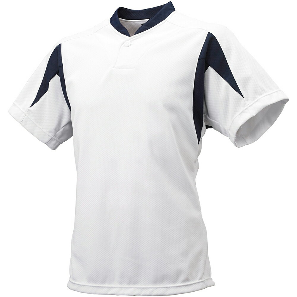 SSK （エスエスケイ） 野球 ウェア 1ボタンベースボールTシャツ 【ホワイト×ネイビー】 BT2300 1070 Tシャツ ベースボール ユニセックス 男性用・女性用 白 2025通年 {NP}