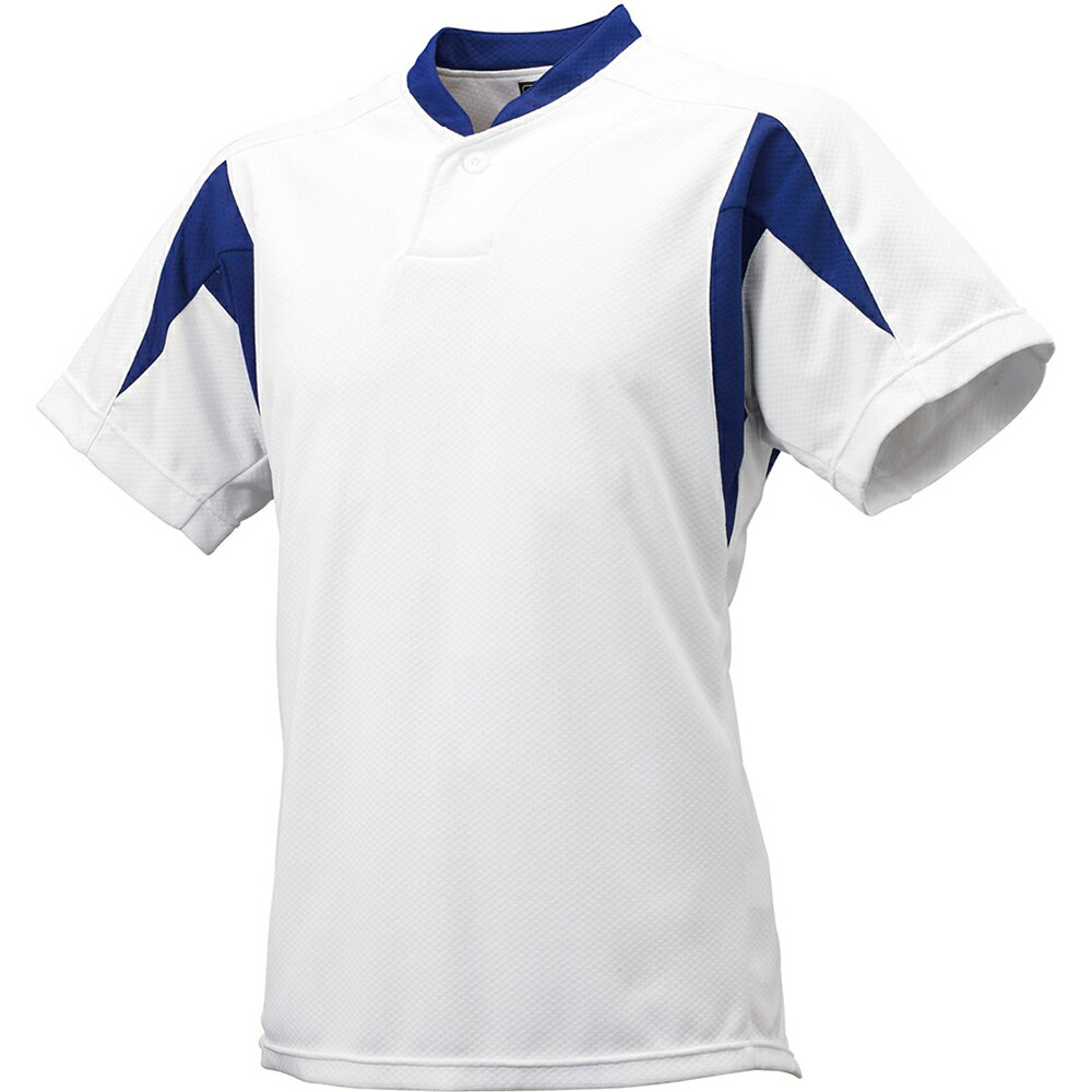 SSK （エスエスケイ） 野球 ウェア ジュニア1ボタンベースボールTシャツ 【ホワイト×Dブルー】 BT2300J..