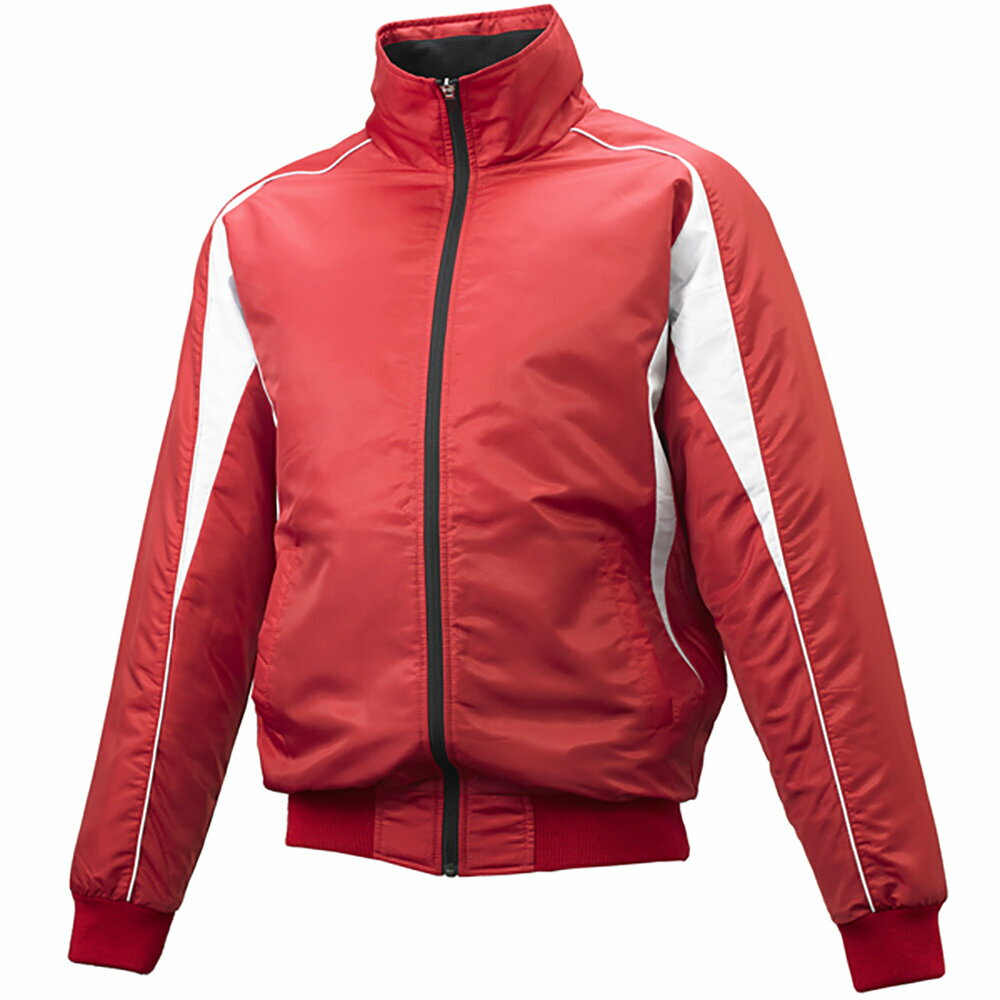 SSK （エスエスケイ） 野球 ウェア ジュニア グラウンドコート フロントフルZIP(中綿) 【レッド×ホワイ..
