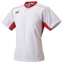 SSK (エスエスケイ) 野球 ウェア 2ボタンベースボールTシャツ 【ホワイト×レッド】 BT2680 1020 Tシャツ ベースボール ユニセックス 男性用・女性用 白 2025通年 {NP}