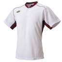 SSK (エスエスケイ) 野球 ウェア 2ボタンベースボールTシャツ 【ホワイト×エンジ】 BT2680 1022 Tシャツ ベースボール ユニセックス 男性用・女性用 白 2025通年 {NP}