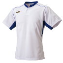 SSK (エスエスケイ) 野球 ウェア 2ボタンベースボールTシャツ 【ホワイト×Dブルー】 BT2680 1063 Tシャツ ベースボール ユニセックス 男性用・女性用 白 2025通年 {NP}