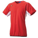 SSK (エスエスケイ) 野球 ウェア 2ボタンベースボールTシャツ(裾バインダー) 【レッド×ホワイト】 BT2690 2010 Tシャツ ベースボール ユニセックス 男性用・女性用 赤 2025通年 {NP}