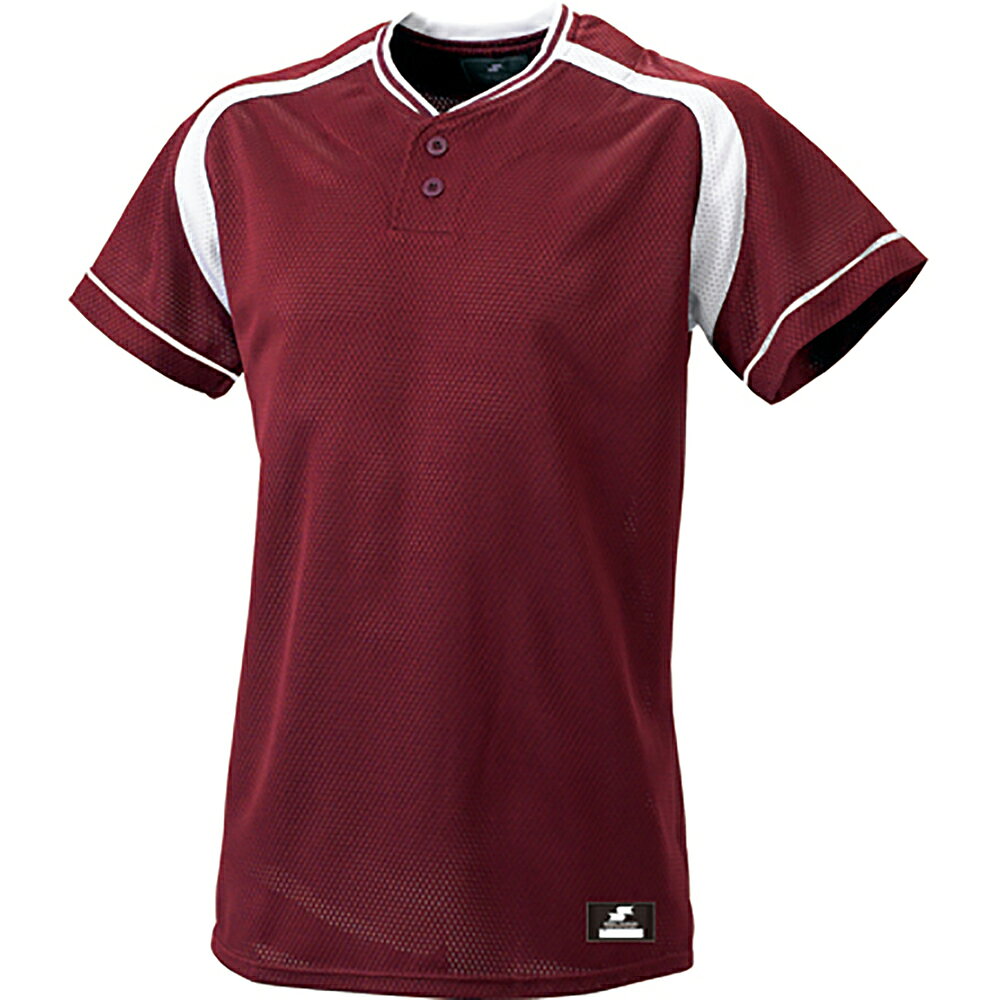 SSK （エスエスケイ） 野球 ウェア 2ボタンプレゲームシャツ 【エンジ×ホワイト】 BW2200 2210 Tシャツ..