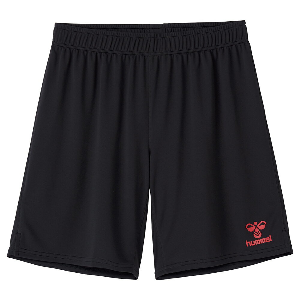 hummel （ヒュンメル） サッカー ウェア ゲームパンツ 【ブラック×レッド】 HAG5041P 9020 ゲームパンツ アパレル ユニセックス 男性用・女性用 黒 2025SP {NP}