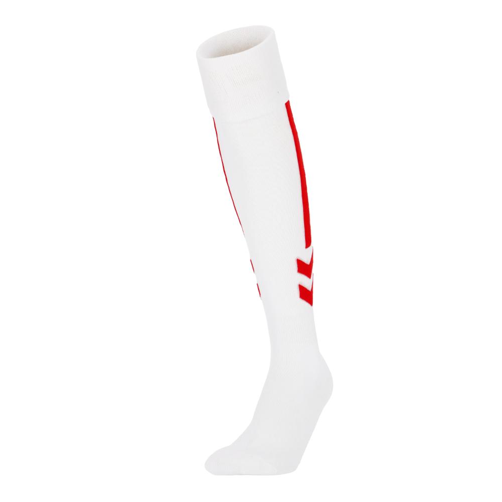 hummel （ヒュンメル） サッカー ウェア プラクティスストッキング 【ホワイト×レッド】 HAG7060 1020 ストッキング アパレル ユニセックス 男性用・女性用 白 2025SP {NP}