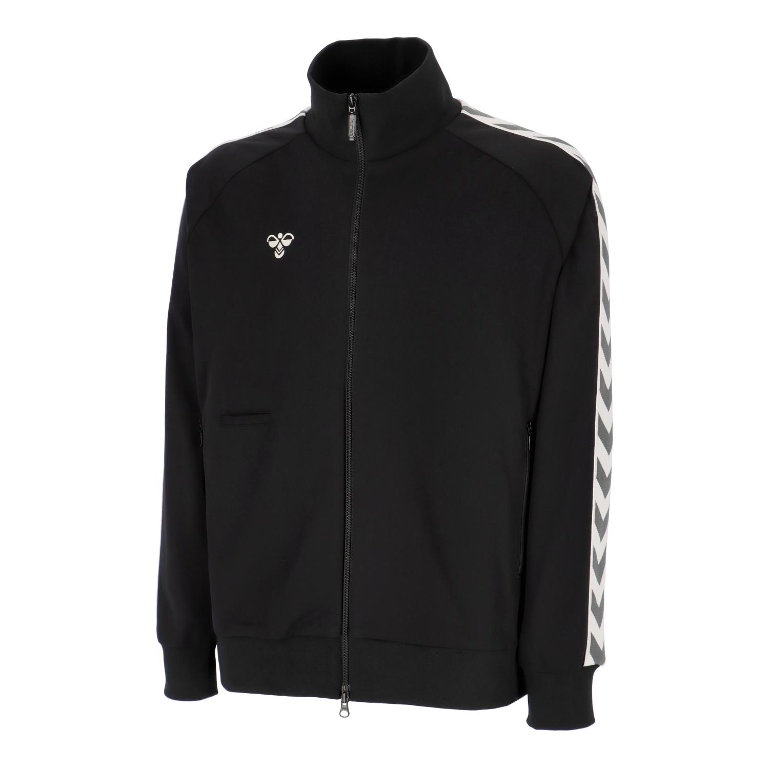 hummel （ヒュンメル） フィットネス・トレーニング ウェア hummel PLAY トラックジャケット 【ブラック】 HAT2133 90 トレーニングシャツ アパレル ユニセックス 男性用・女性用 黒 2025SP {SK}