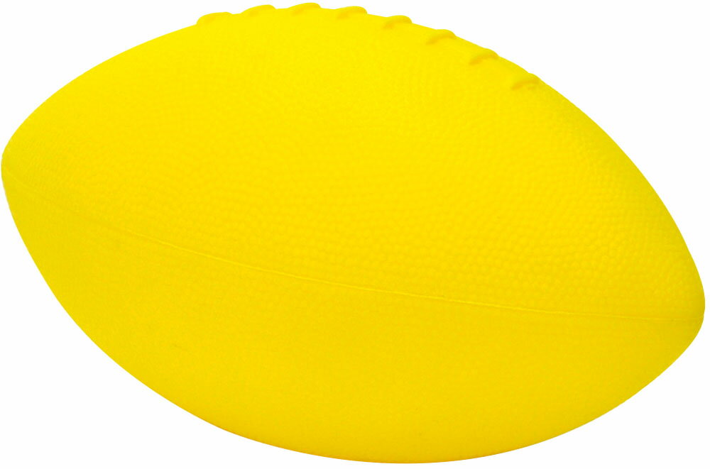 空気注入量でボールの硬さ・反発力が変わるソフトで安全性の高いPVC製ラグビーボール。サイズ：全長約220×最大直径約120mm。重さ：150g。素材：PVC。空気圧調節：球技ボール針使用。
