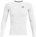 UNDER ARMOUR (アンダーアーマー) フィットネス・トレーニング ゲームシャツ・パンツ UA ヒートギアアーマー ロングスリーブ シャツ 【ホワイト/ブラック】 1361524 100 インナーシャツ アンダーシャツ メンズ 男性用 ホワイト 白 黒 22SS {NP}