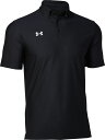 UNDER ARMOUR (アンダーアーマー) フィットネス・トレーニング ポロシャツ UA チーム アーマー ポロ (ボタンダウン) 【ブラック/ホワイト】 1384777 001 ポロシャツ ポロシャツ メンズ・レディース 男性用・女性用 ブラック 黒 白 24SS {NP}