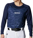 UNDER ARMOUR (アンダーアーマー) 野球&ソフトボール ゲームシャツ・パンツ UAヒートギア コンフォート フィッティド カモ ロングスリーブ クルーネック シャツ 【ミッドナイトネイビー/ホワイト】 6001309 410 長袖Tシャツ メンズ 男性用 紺 白 25SS {NP}