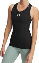 UNDER ARMOUR (アンダーアーマー) マルチスポーツ ゲームシャツ・パンツ UAヒートギア コンプレッション タンク / UA HEATGEAR COMPRESSION TANK 【ブラック/ホワイト】 1389832 001 インナーシャツ インナーウェア レディース 女性用 ブラック 黒 白 25FW {NP}