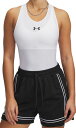 UNDER ARMOUR (アンダーアーマー) マルチスポーツ ゲームシャツ・パンツ UAヒートギア コンプレッション タンク / UA HEATGEAR COMPRESSION TANK 【ホワイト/ブラック】 1389832 100 インナーシャツ インナーウェア レディース 女性用 ホワイト 白 黒 25FW {NP}