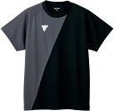 VICTAS (ヴィクタス) 卓球 Tシャツ V-TS230 【グレー×ブラック】 532101 1110 半袖Tウェア Tシャツ メンズ・レディース 男性用・...
