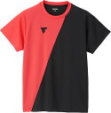 VICTAS (ヴィクタス) 卓球 Tシャツ V-TS230 【シグナルレッド/ブラック】 532101 9110 半袖Tウェア Tシャツ メンズ・レディース ...