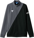 VICTAS (ヴィクタス) 卓球 トレーニングウェア V-JJ227 【グレー×ブラック】 542101 1110 WUPニットジャケット トップス メンズ・レディース 男性用・女性用 灰 黒 21 {NP}