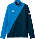VICTAS (ヴィクタス) 卓球 トレーニングウェア V-JJ227 【ブルー×ネイビー】 542101 5060 WUPニットジャケット トップス メンズ・レディース 男性用・女性用 青 紺 21 {NP}