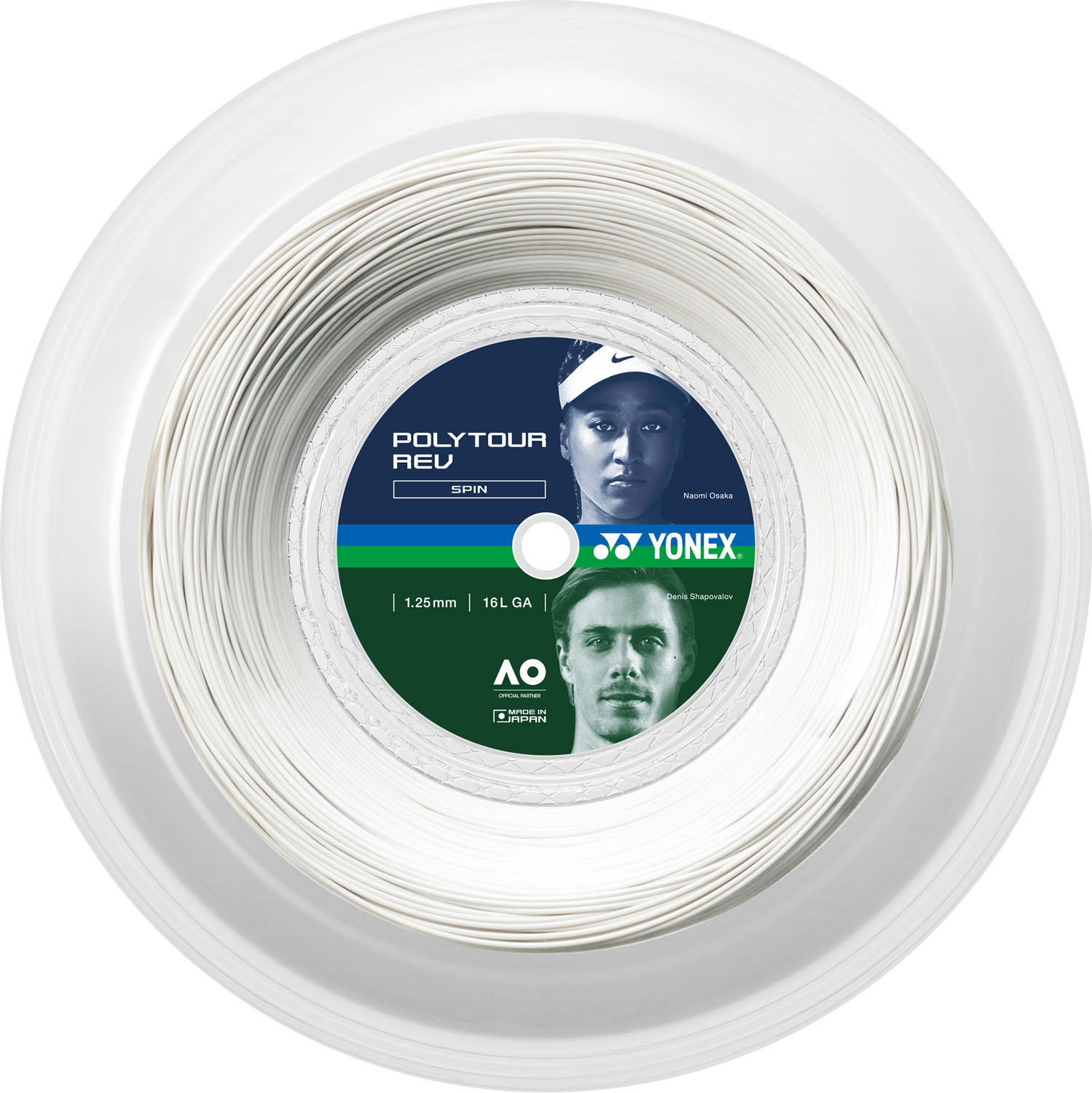YONEX теннисная струна Gut/Lubber Polytare 125 (200 м) [White] PTR125R2 011, жёсткий гат, для мужчин/женщин, 23FW