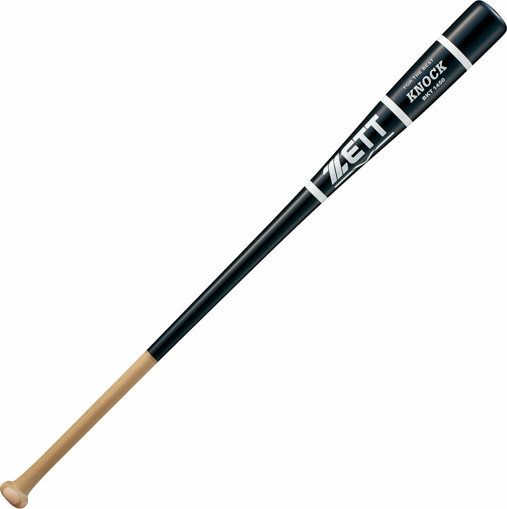 ZETT（ゼット） 野球　 バット 硬式・軟式兼用 木製 ノックバット（朴＋メイプル4面張り） 【ブラック】 BKT1450 1900 21SS {140}