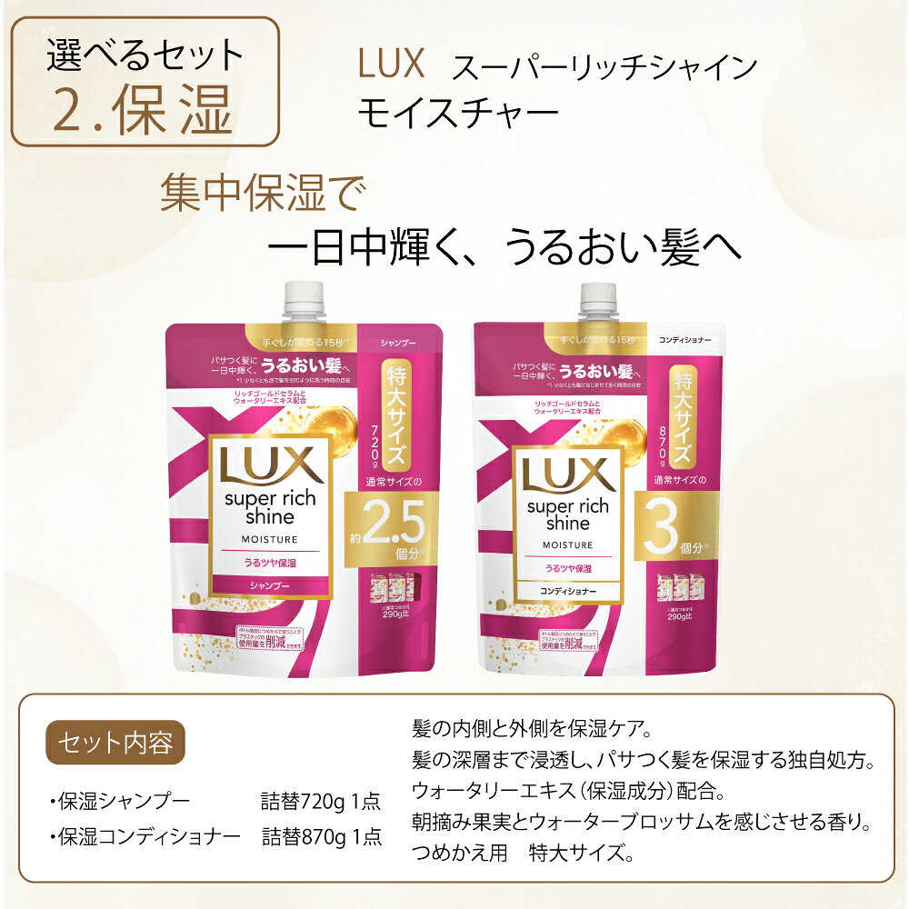 アリエールジェル ！ お悩み別 選べるヘアケアセット LUX(ラックス) つめかえサイズ 超特大 付き スーパーリッチシャイン hakp-10029454 ホーム&キッチン プラス サンプル画像3
