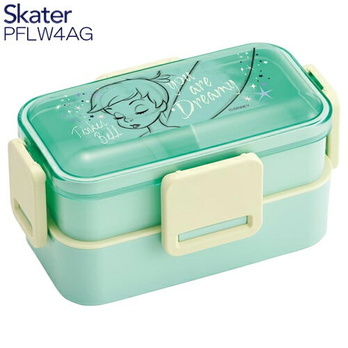 2024　ティンカーベル　抗菌　食洗機対応　ふわっと弁当箱2段　600ml　PFLW4AG　ランチボックス　SKATER（スケーター）　Disney（ディズニー）