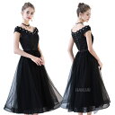 【お盆SALE 700円OFFクーポンで8380⇒7680円】ドレス ミモレ丈 ミモレ丈 パーティードレス ワンピース 演奏会 二次会 ミモレ丈 ドレス 大きい...