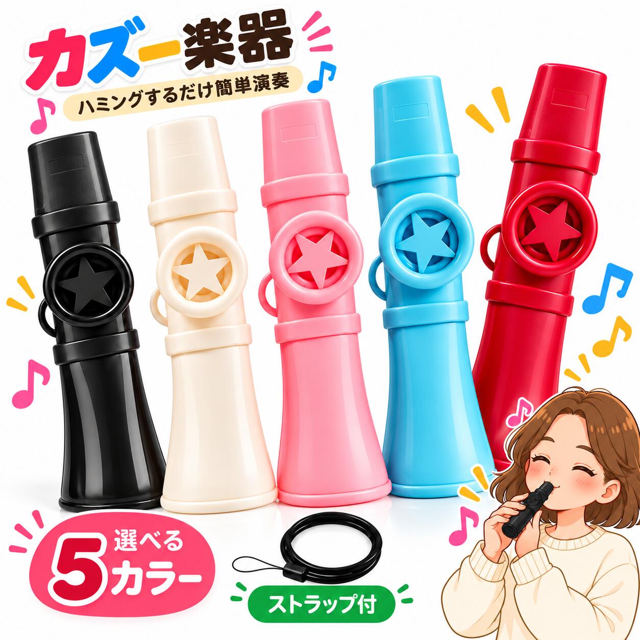 【特典付】限定100円OFF!! カズー 楽器 kazoo 膜振動式 ハミングで…