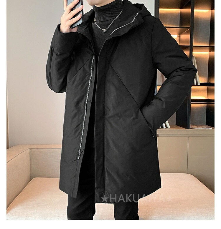 ダウンジャケット 冬新作 80％フェザー メンズ 暖かい ロング丈 フード付きアウター 防寒アウター カップルアウター ユニセックスコート 冬 保温 通勤アウター 通学