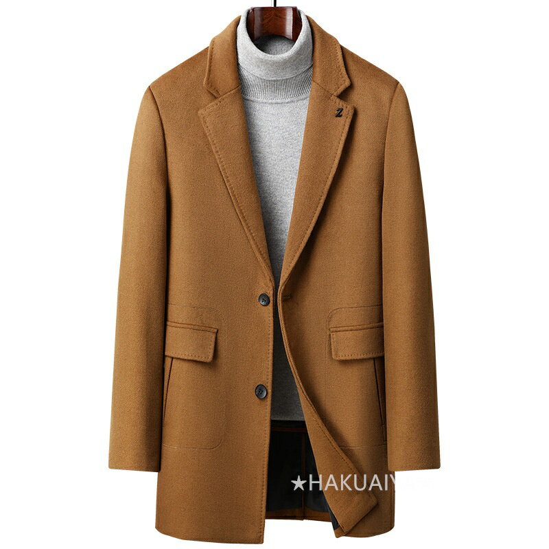 ウール混トレンチコート男性用チェス...