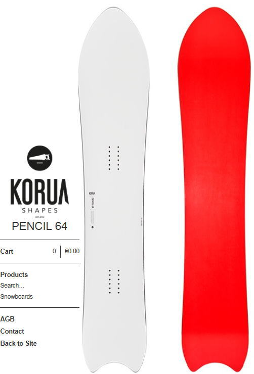 コルア　KORUA スノーボード　スノーボード板 PENCIL　153　カービングボードフロートキャンバーカービングもできるパウダーボードコルアシェイプス　KORUA　SHAPES