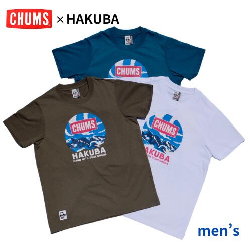 CHUMS HAKUBA Tシャツ メンズ 半袖 チャムス SANZAN Circle アウトドア ブランド