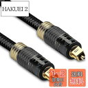 FosPower TOSLINK (トスリンク) デジタルオプティカル オーディオケーブル (角型-角型) 【24K金メッキプラグ | 金属コネクタ | 編組ナイロン ジャケット】 (0.9m)