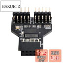 chenyang USB 2.0 フロントパネルヘッダー 9ピン/10ピン 1~2 ハブ 9ピン/10ピン メインボードヘッダー拡張コネクターアダプター(2)