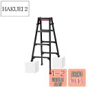 長谷川工業(Hasegawa) BLACK LABEL 伸縮式はしご兼用脚立(ワンタッチバー付) RYZB-12 (1.02~1.33m) (10137) 4段...
