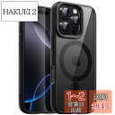 JETech iPhone 16 Pro Max 6.9インチ用 マグネット ケース MagSafeに対応 衝撃吸収 バンパーカバー ソリッドカラーマットTPUフレーム 傷つけ防止 クリアバック (ブラック)
