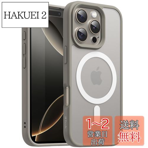JETech iPhone 16 Pro 6.3 ޥͥå  MagSafeб ȾƩΥޥå  Ѿ׷ С...