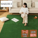 Sun Deco カーペットラグ 洗えるラグマット 絨毯 185×185cm(約2畳) 抗菌 防臭 防ダニ 滑り止め付き オールシーズン 床暖房 ホットカーペット対応 丸洗い フランネル 無地・グリーン