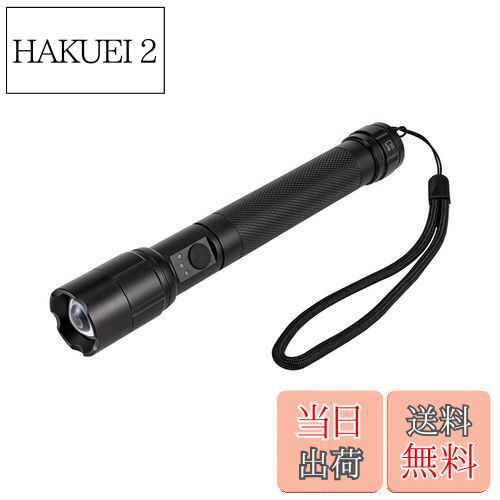 エルパ(ELPA) LED懐中電灯 防水 明るさ350ルーメン ハンドストラップ付き 電池式 電池残量表示 シルバー DOP-EP530