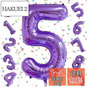EXGOX 数字 バルーン パープル 大きい 誕生日 ナンバー 5 アルミ風船 32インチ ハッピーバースデー パーティー 成人式 入学 卒業式 記念日 お祝い...